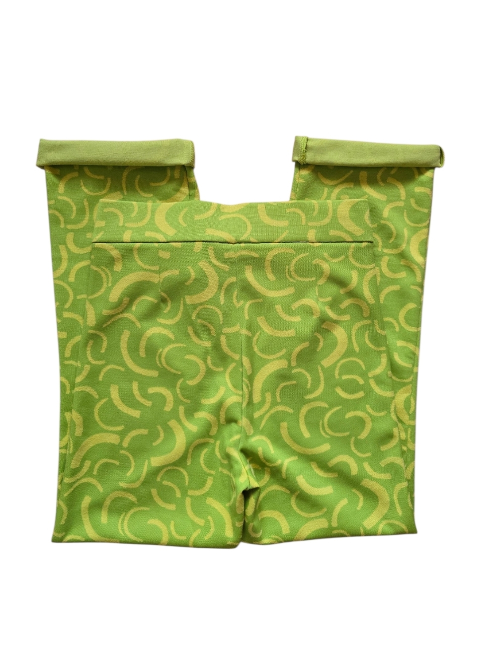 Like New 💚💛 Zara Women's Lime Green/Yellow Hi-Rise Jacquard Knit Cropped Pants - Picture 11 of 16